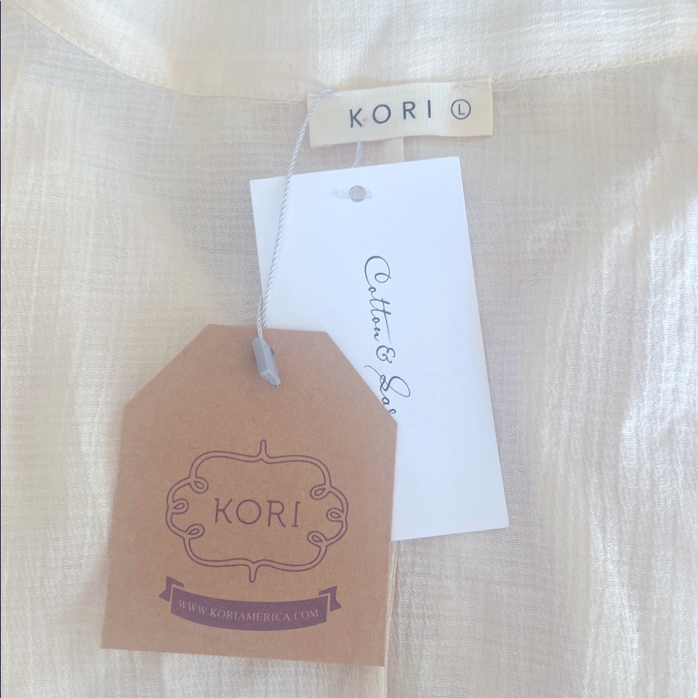 NWT- Kori Light Cream Sheer Kimono - Picture 6 of 7